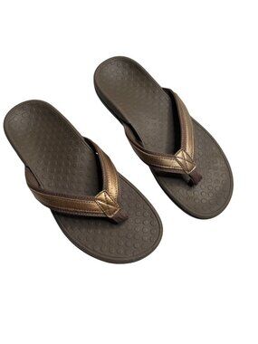 Vionic Tide II Womens Flip Flops Toe Post Sandals Brown Size 9